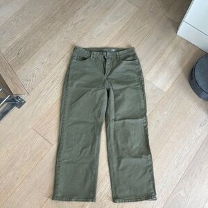 Curvy Extra High-Waisted Wide-Leg Jeans - Old Navy - size 14 - olive